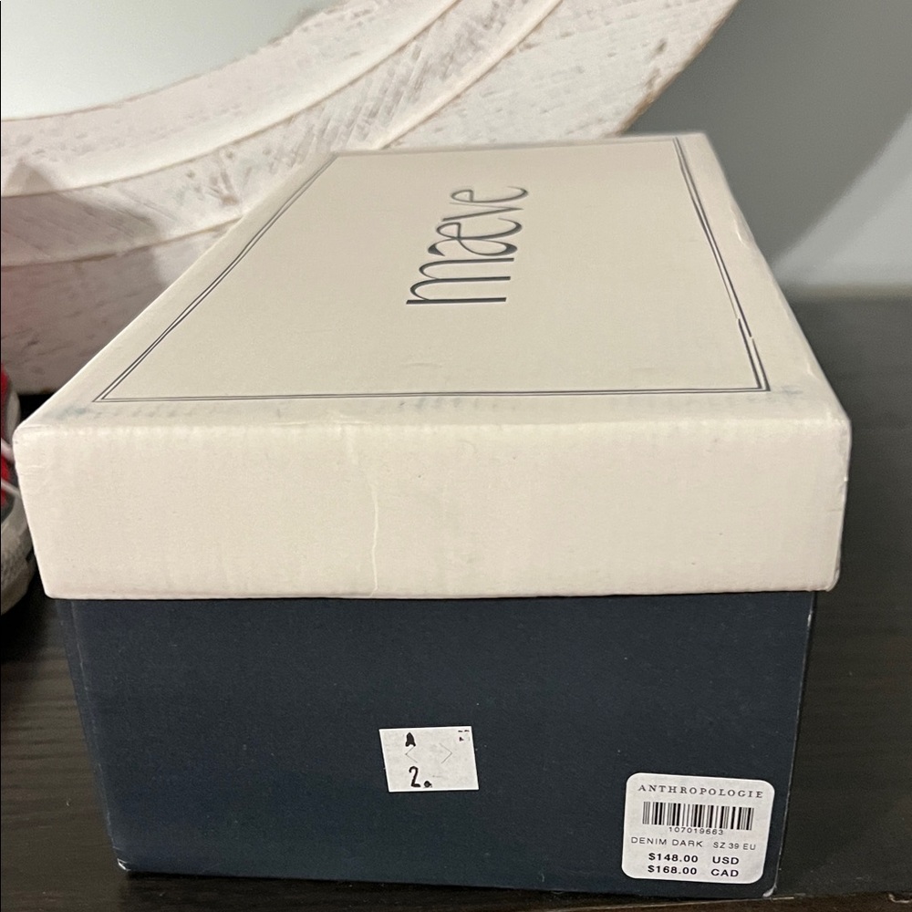 Anthropologie Denim Daisy Mary Jane Flats - Blue & White - Picture 5 of 5